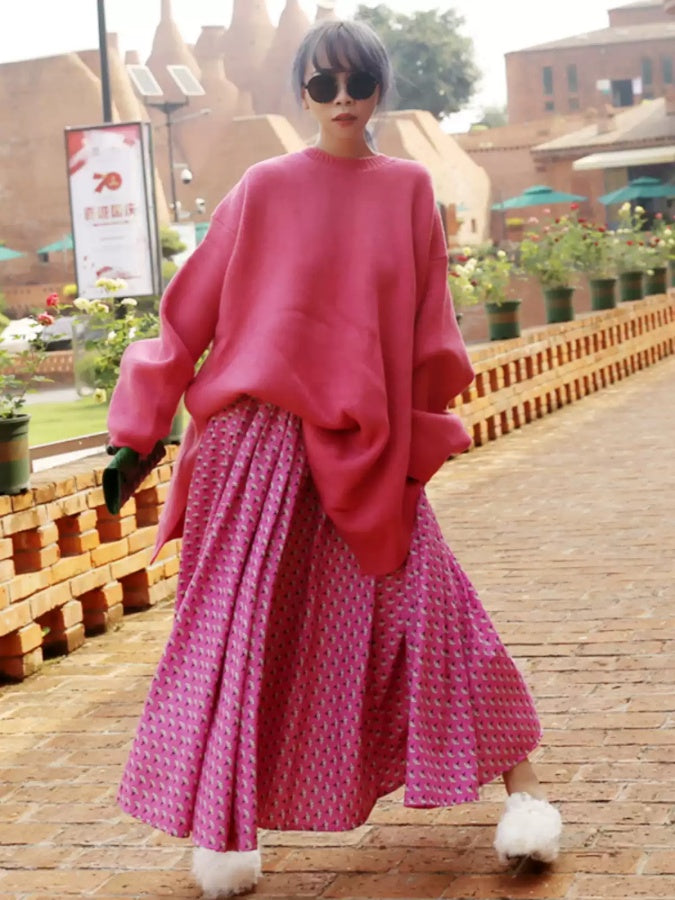 Flower print skirt X2844