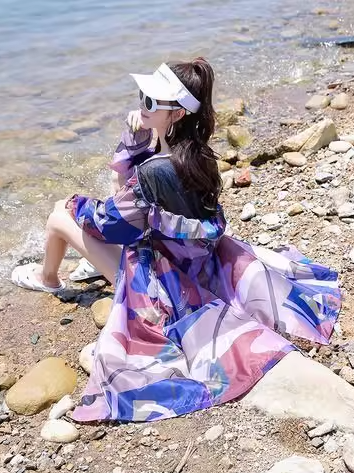 迷彩長防紫外線外套 X3292