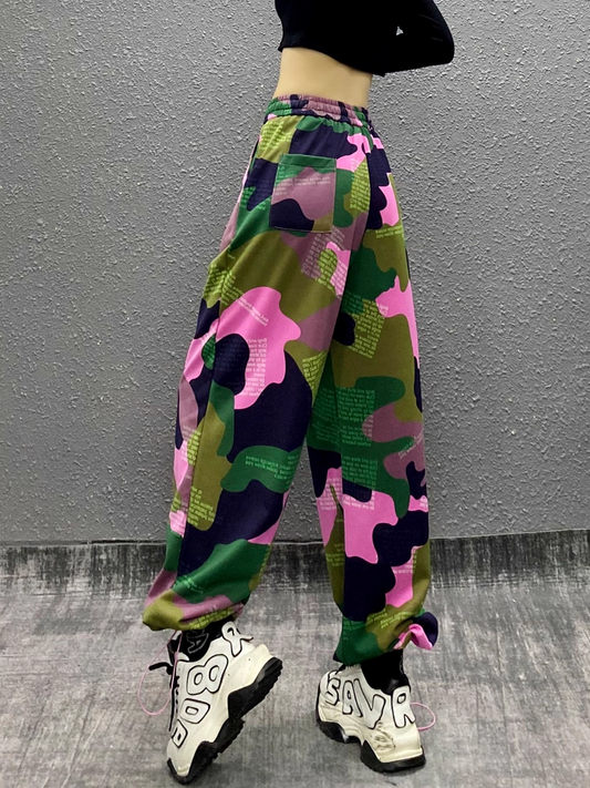 Colorful Camo Jogger Pants X3290