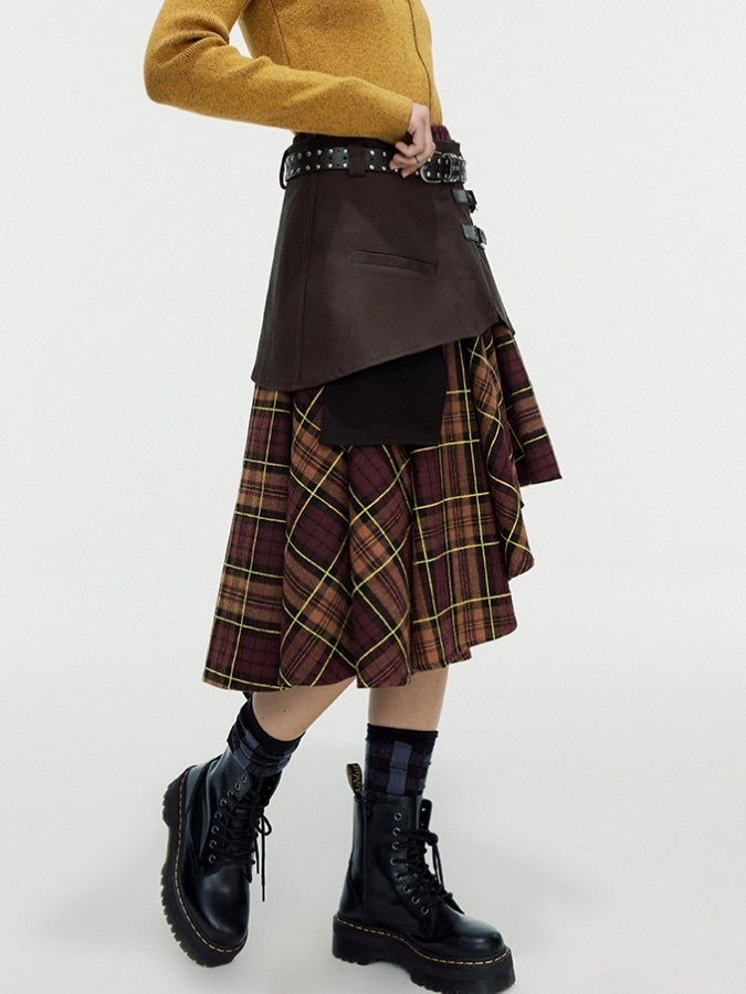 Layered Check Medium Skirt X2458
