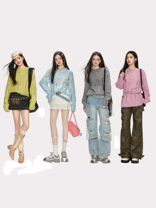 Damaged Design Sweater X2618