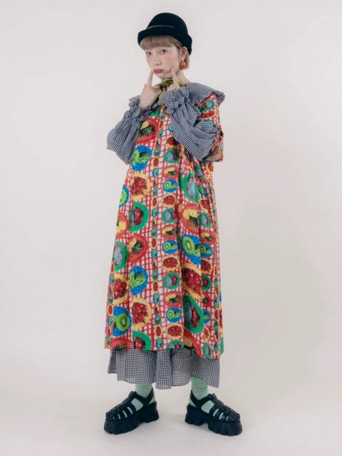 Tropical Fruit Wide Dress X2641