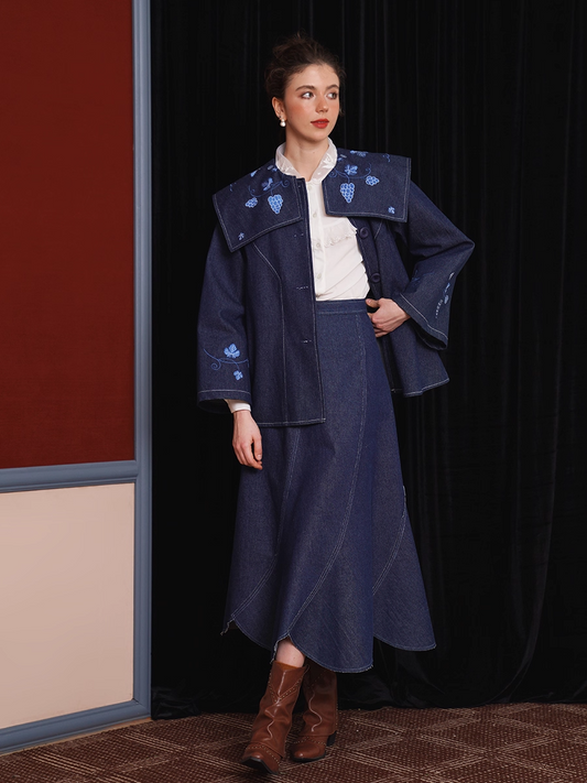 Vintage Denim Mermaid Skirt X3351