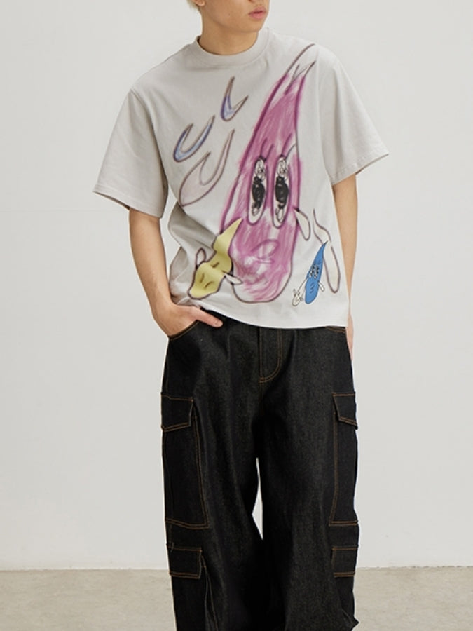 ユニークイラストTシャツ X2410