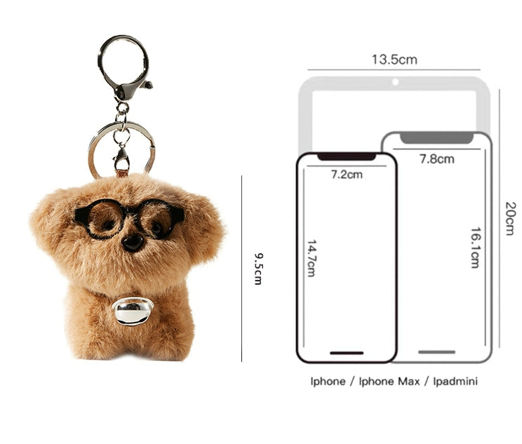 Glasses puppy cute pendant keychain X3102