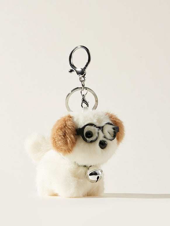 Glasses puppy cute pendant keychain X3102