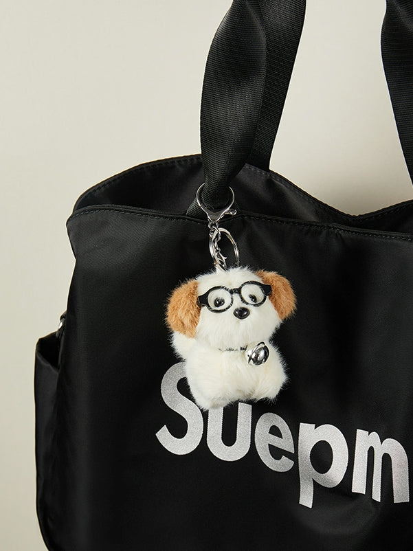 Glasses puppy cute pendant keychain X3102