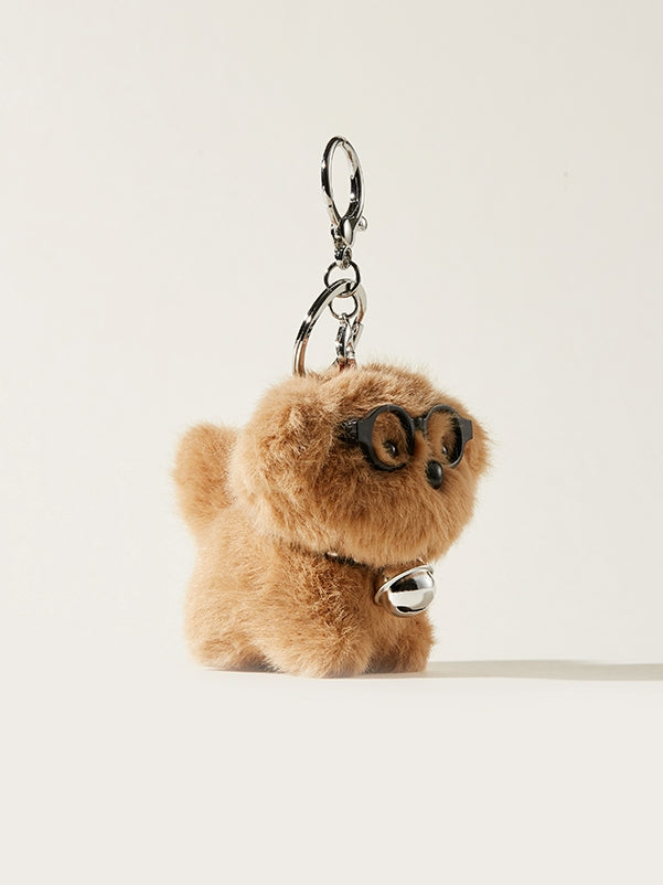 Glasses puppy cute pendant keychain X3102