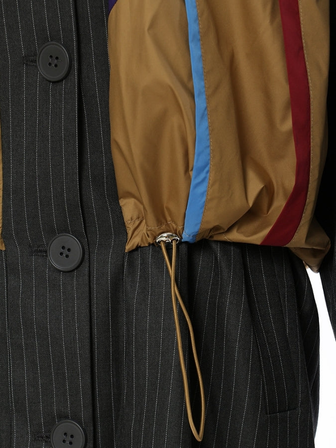 Docking Striped Dress Coat X2484
