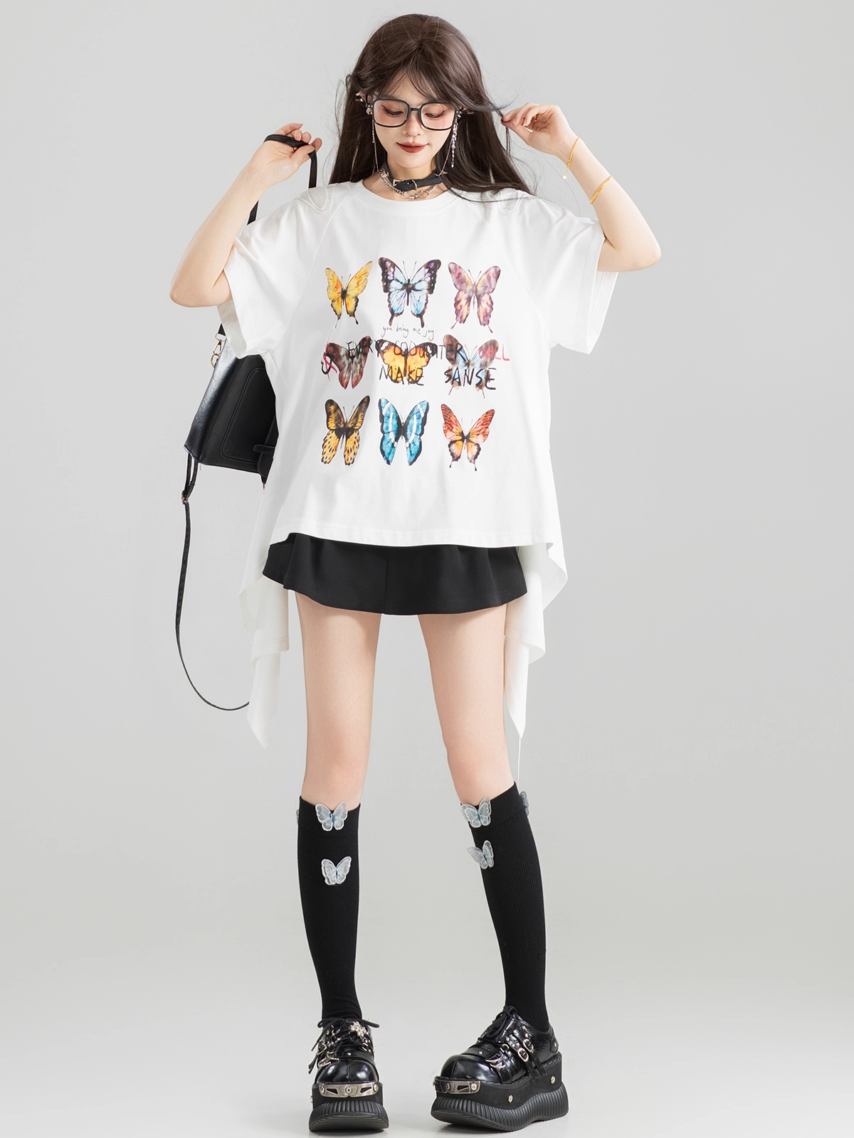 Open Back Design Short Sleeve T-Shirt X3325