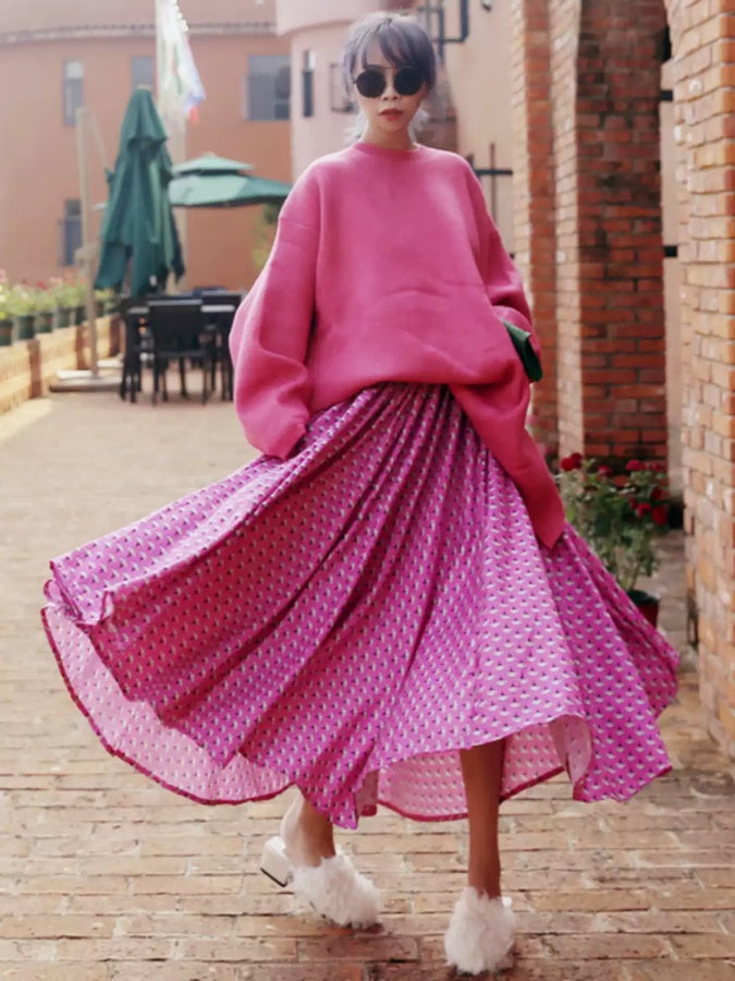 Flower print skirt X2844