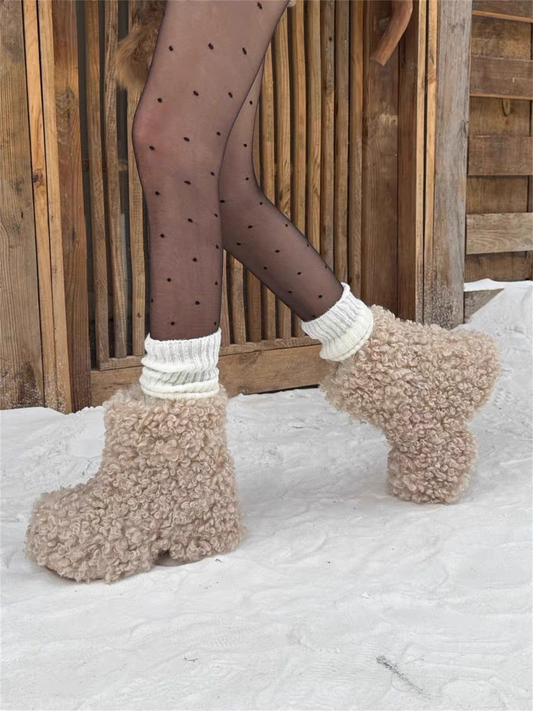 Suede Fleece Short Snow Boots X3424