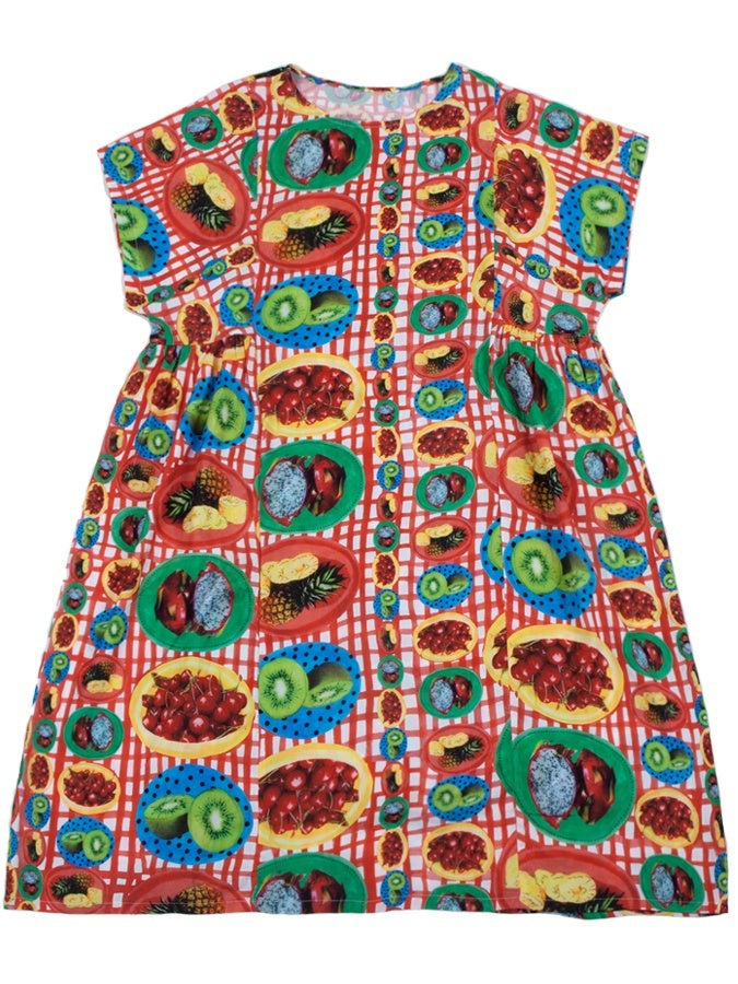 Tropical Fruit Wide Dress X2641