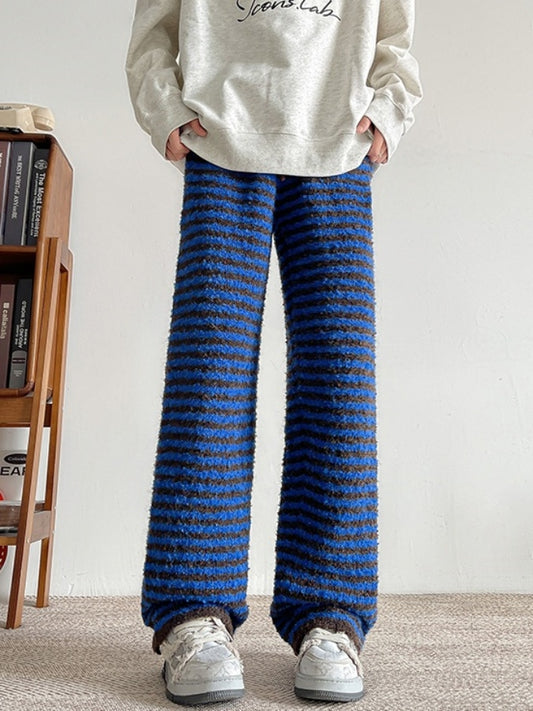 Border Loose Straight Casual Pants X2915