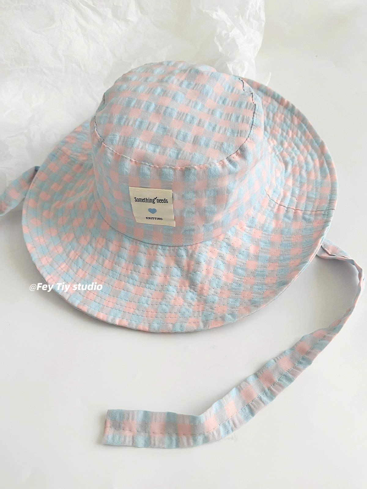 Ribbon Check Bucket Hat X3317