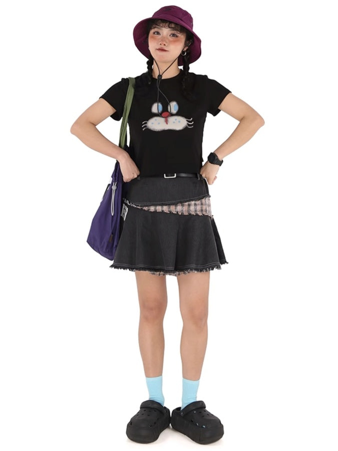 Cat face T-shirt X2744