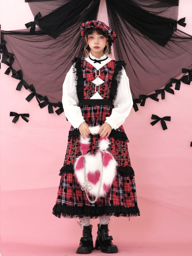 Lolita 圓點格紋洋裝 X2885