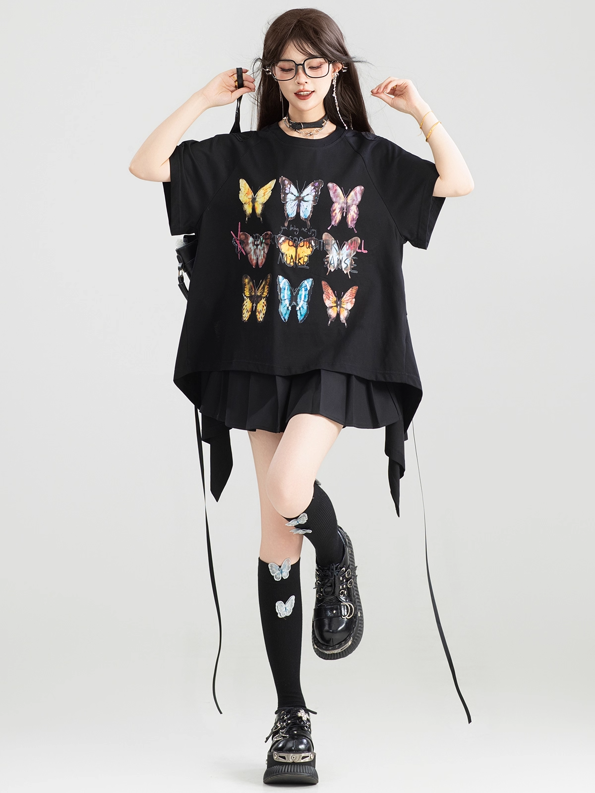 Open Back Design Short Sleeve T-Shirt X3325