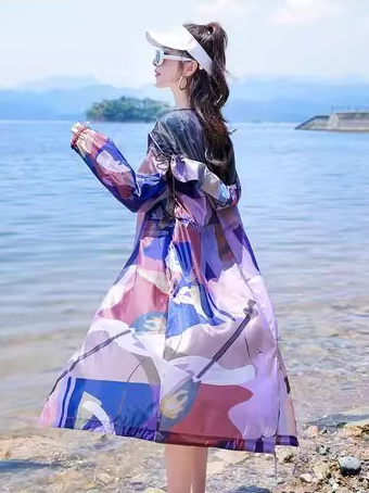 迷彩長防紫外線外套 X3292