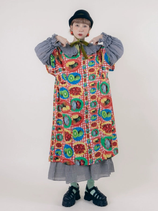Tropical Fruit Wide Dress X2641