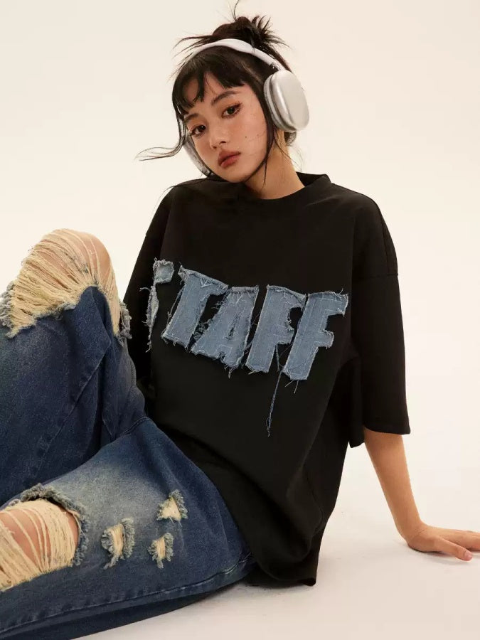 標誌寬鬆輪廓 T 卹 X2873