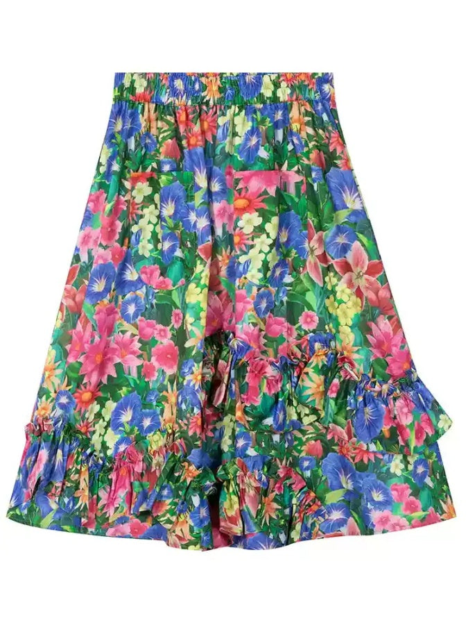 Checked Medium Flared Skirt X2854
