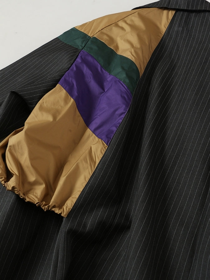 Docking Striped Dress Coat X2484