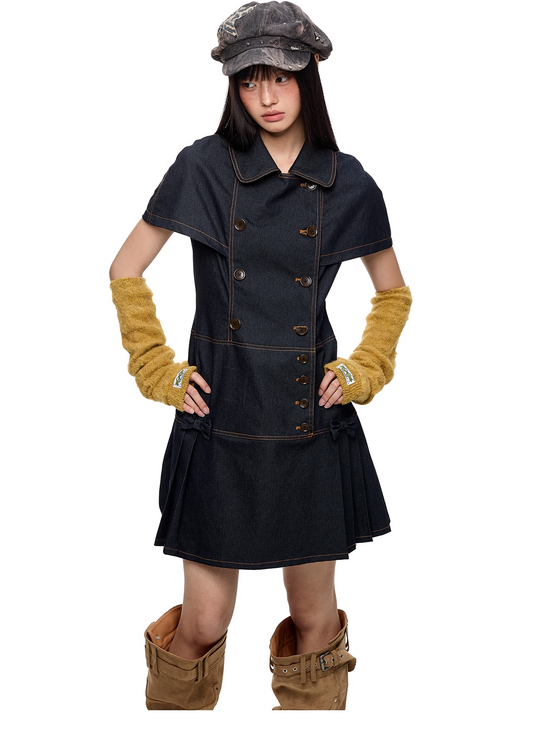 Vintage Denim Shirt Dress X3332