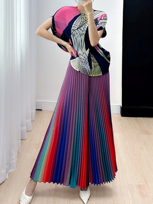 漸層百褶褲 X2328