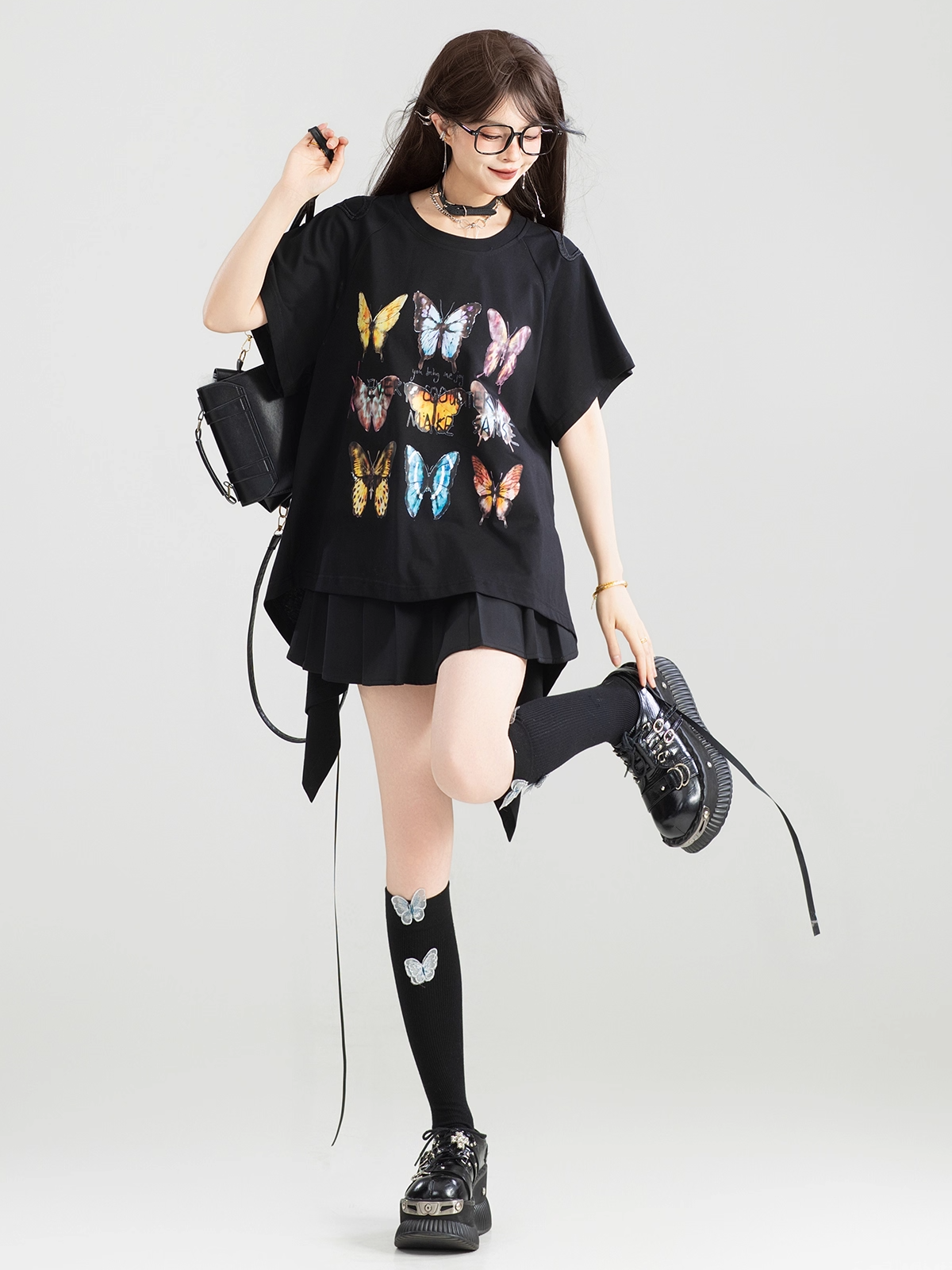 Open Back Design Short Sleeve T-Shirt X3325