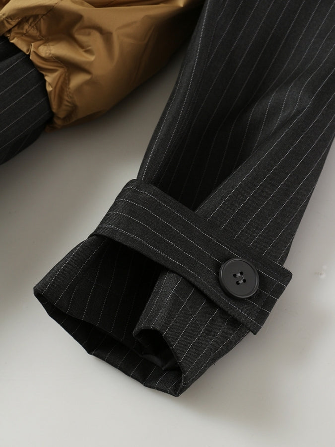 Docking Striped Dress Coat X2484