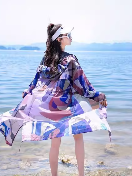 迷彩長防紫外線外套 X3292
