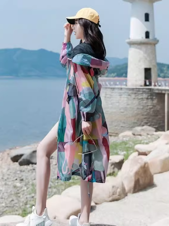 迷彩長防紫外線外套 X3292