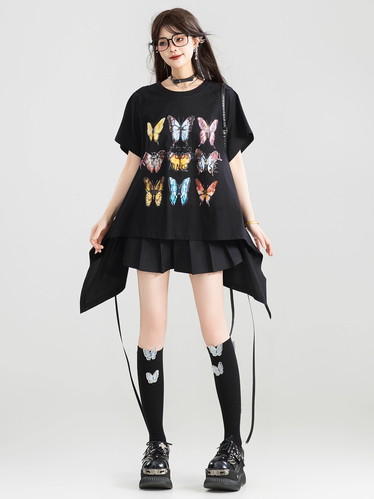 Open Back Design Short Sleeve T-Shirt X3325