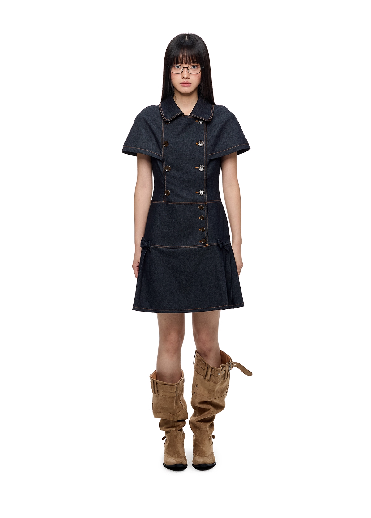 Vintage Denim Shirt Dress X3332