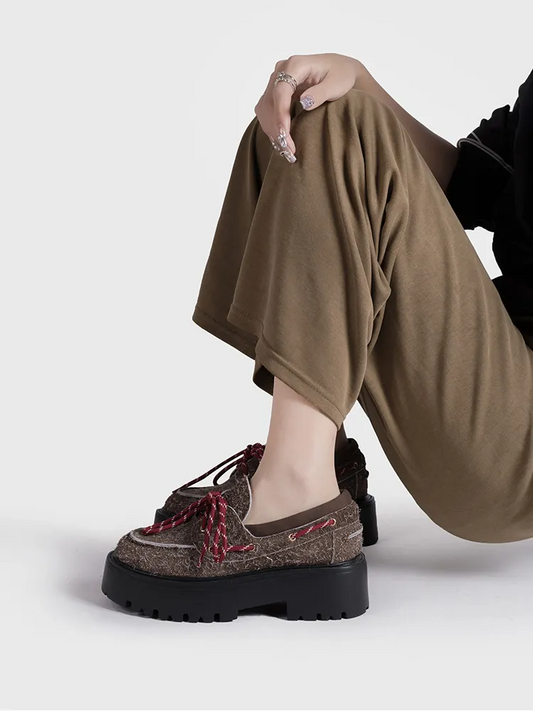 Platform Lace-Up Loafers X3523