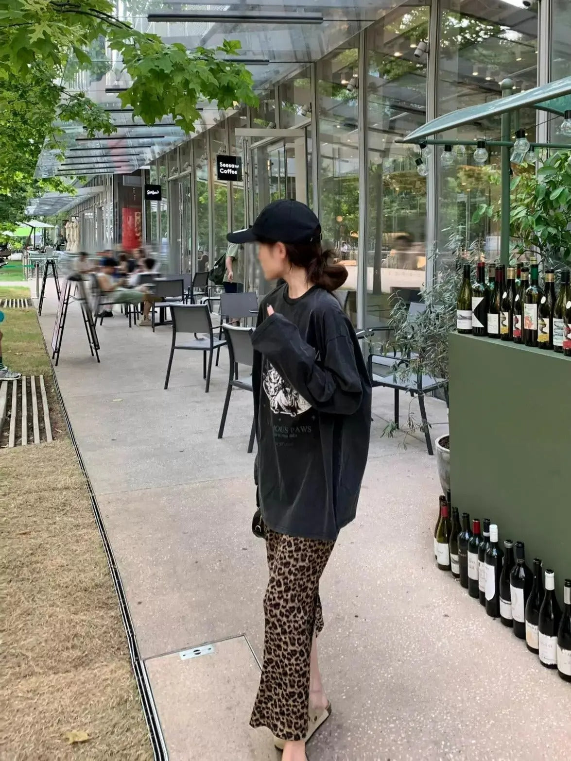 棉質復古水洗長T卹 X3062