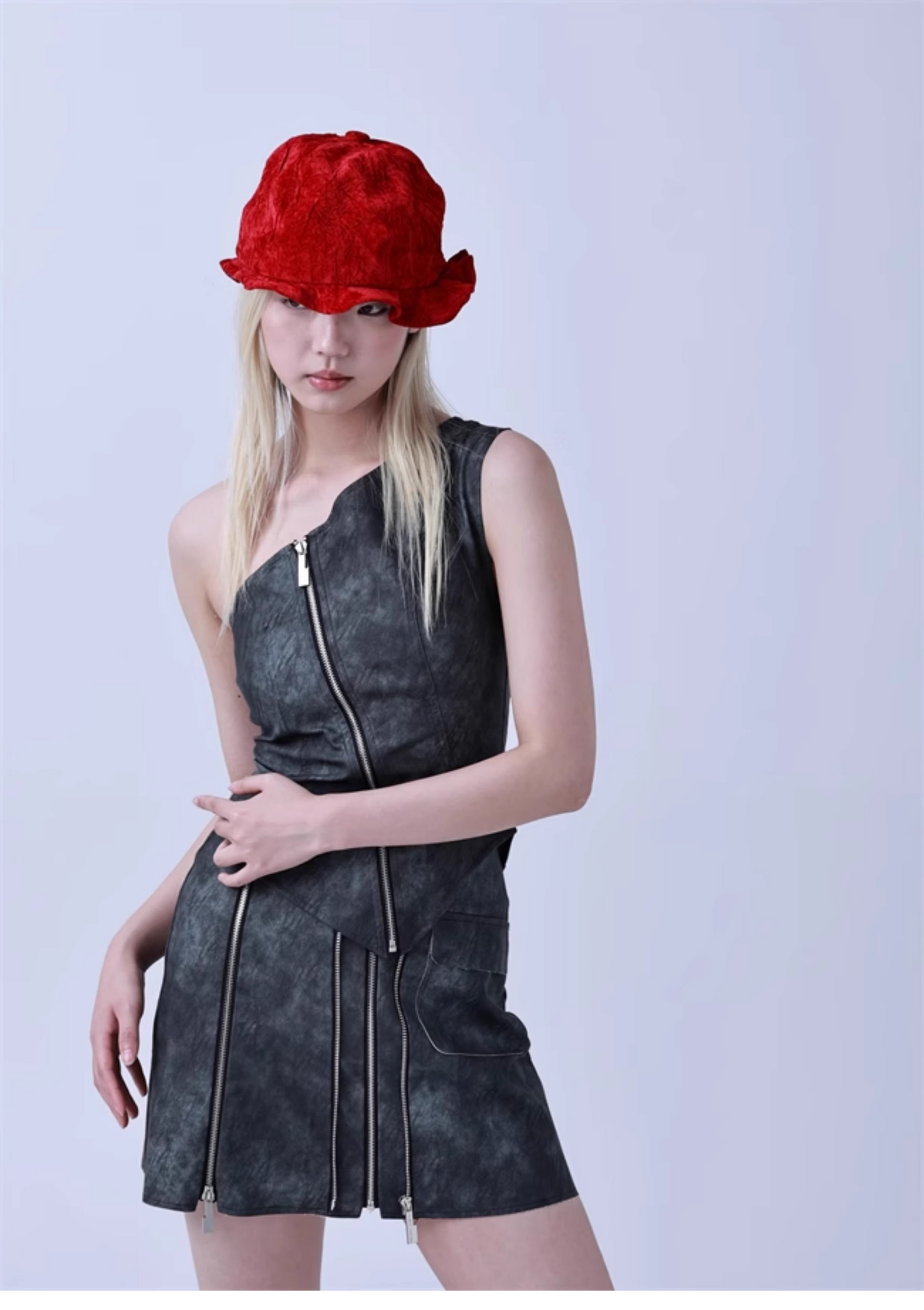 Retro Sculpted Brim Bucket Hat X3438