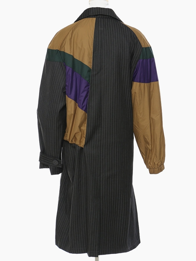 Docking Striped Dress Coat X2484