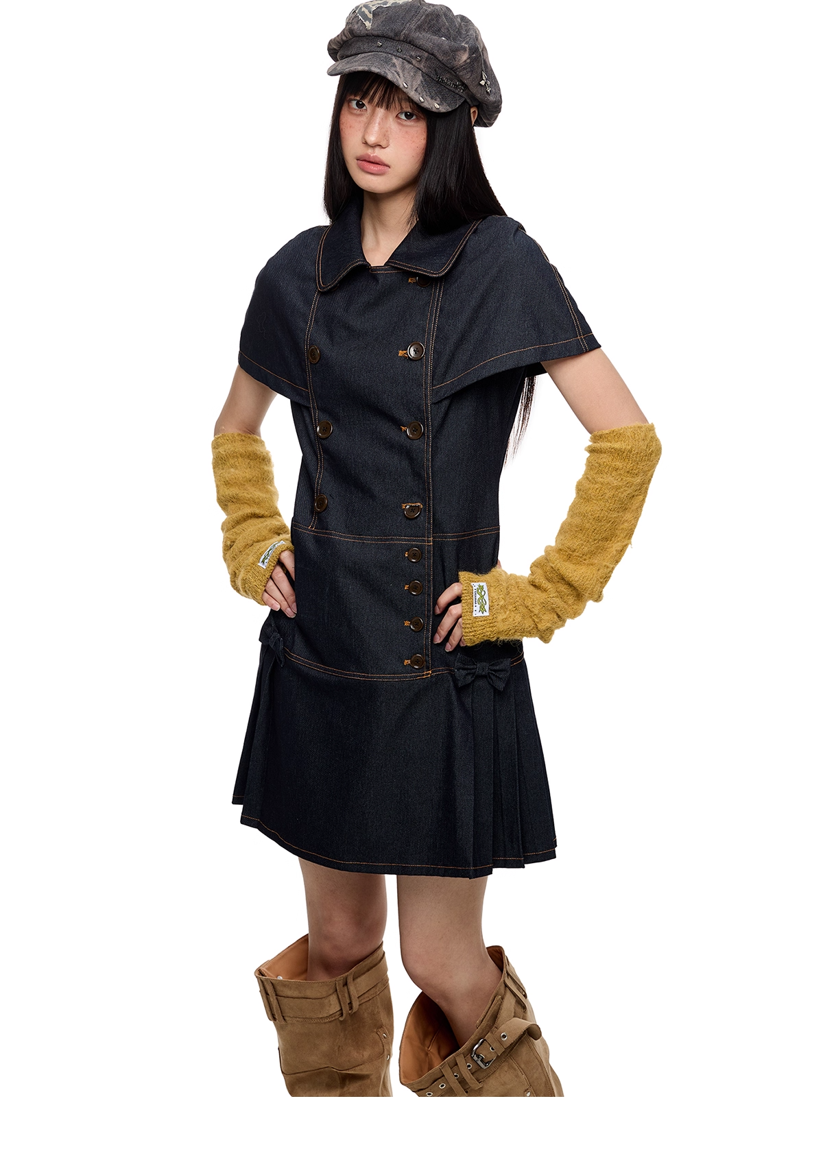 Vintage Denim Shirt Dress X3332