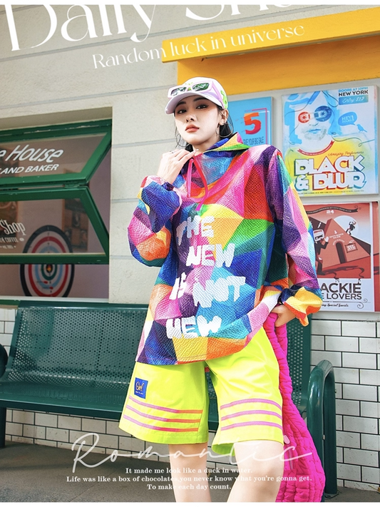 Color Letter Graffiti Hoodie X3409