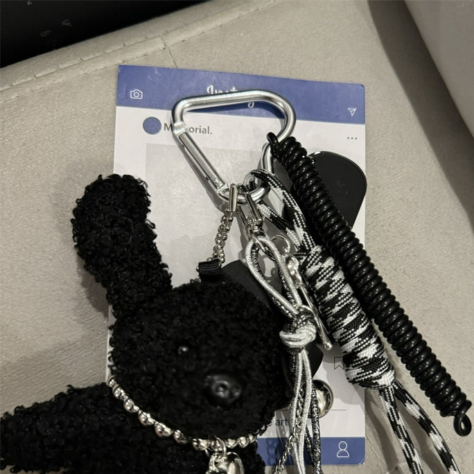 Long ears bear nylon rope charm pendant X3133