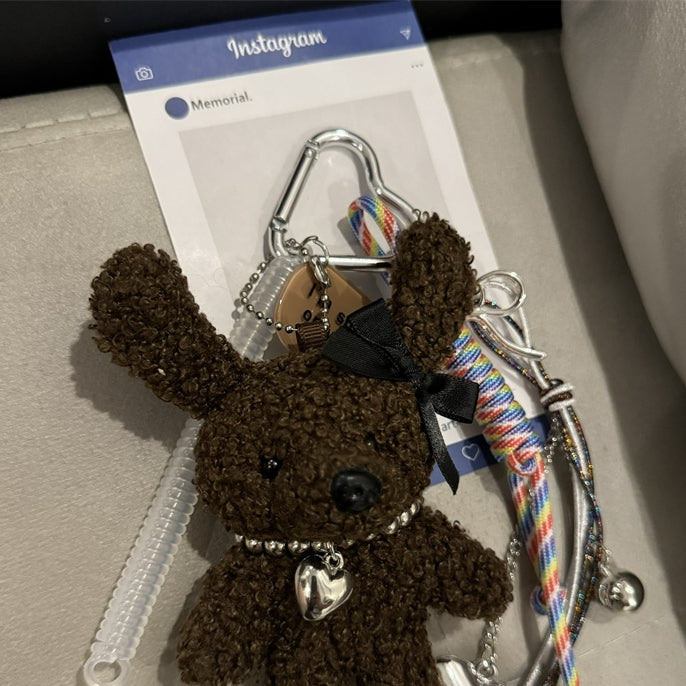 Long ears bear nylon rope charm pendant X3133