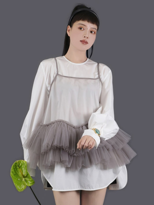 網眼吊帶透視背心 X2757