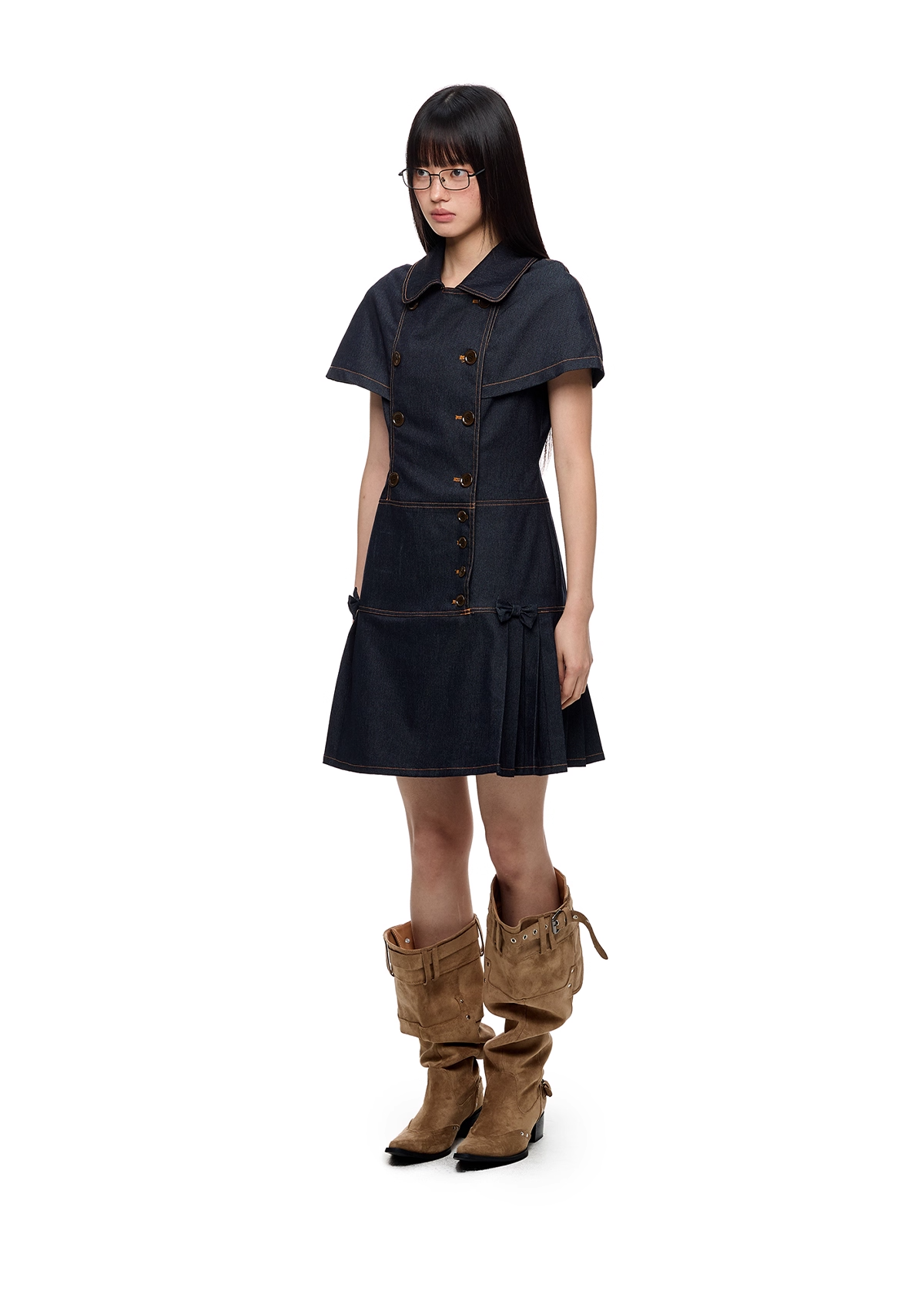 Vintage Denim Shirt Dress X3332