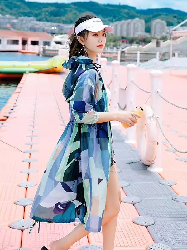 迷彩長防紫外線外套 X3292