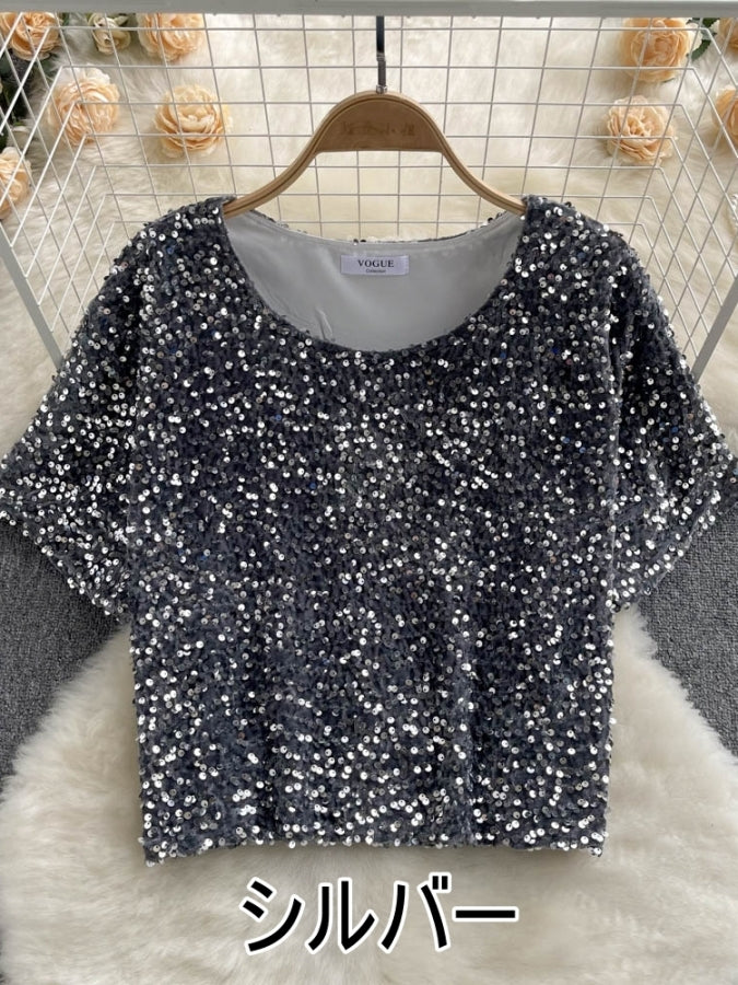 スパンコールTシャツ X2332