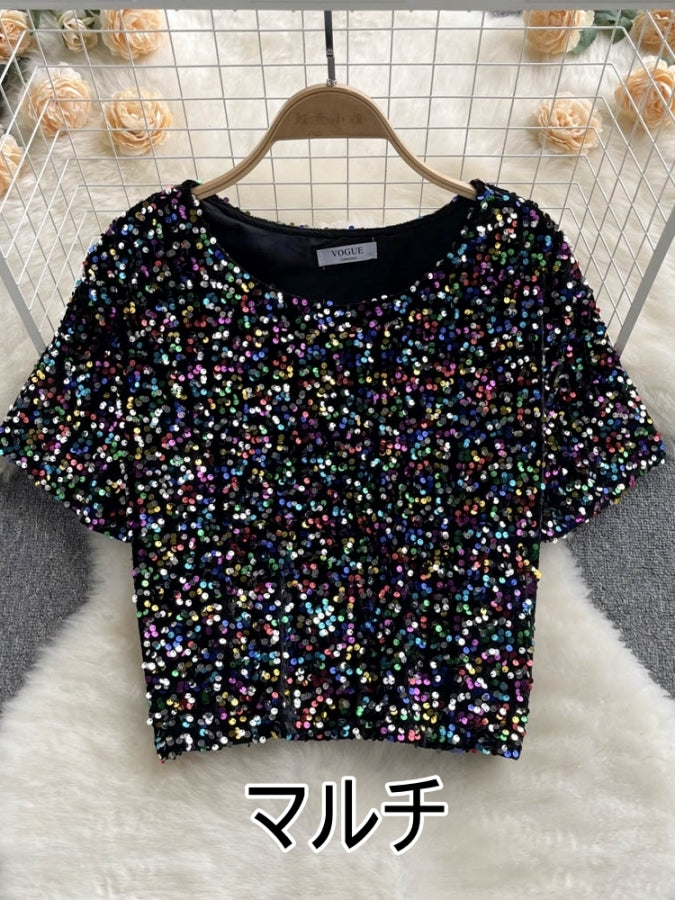 スパンコールTシャツ X2332
