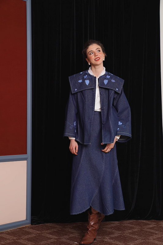 Embroidered Denim Jacket X3350