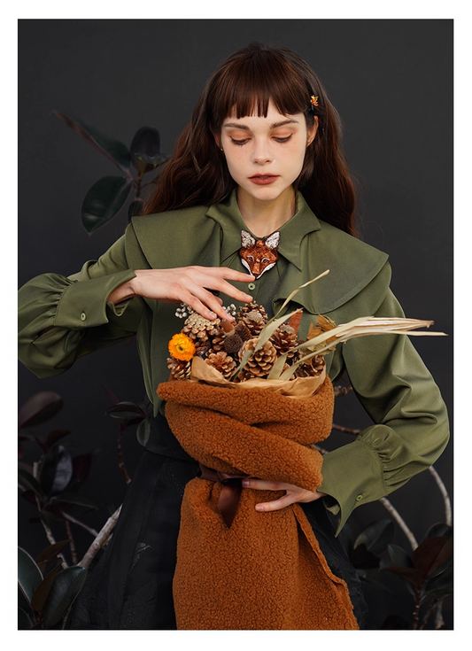 Vintage fox embroidered bow tie X3344